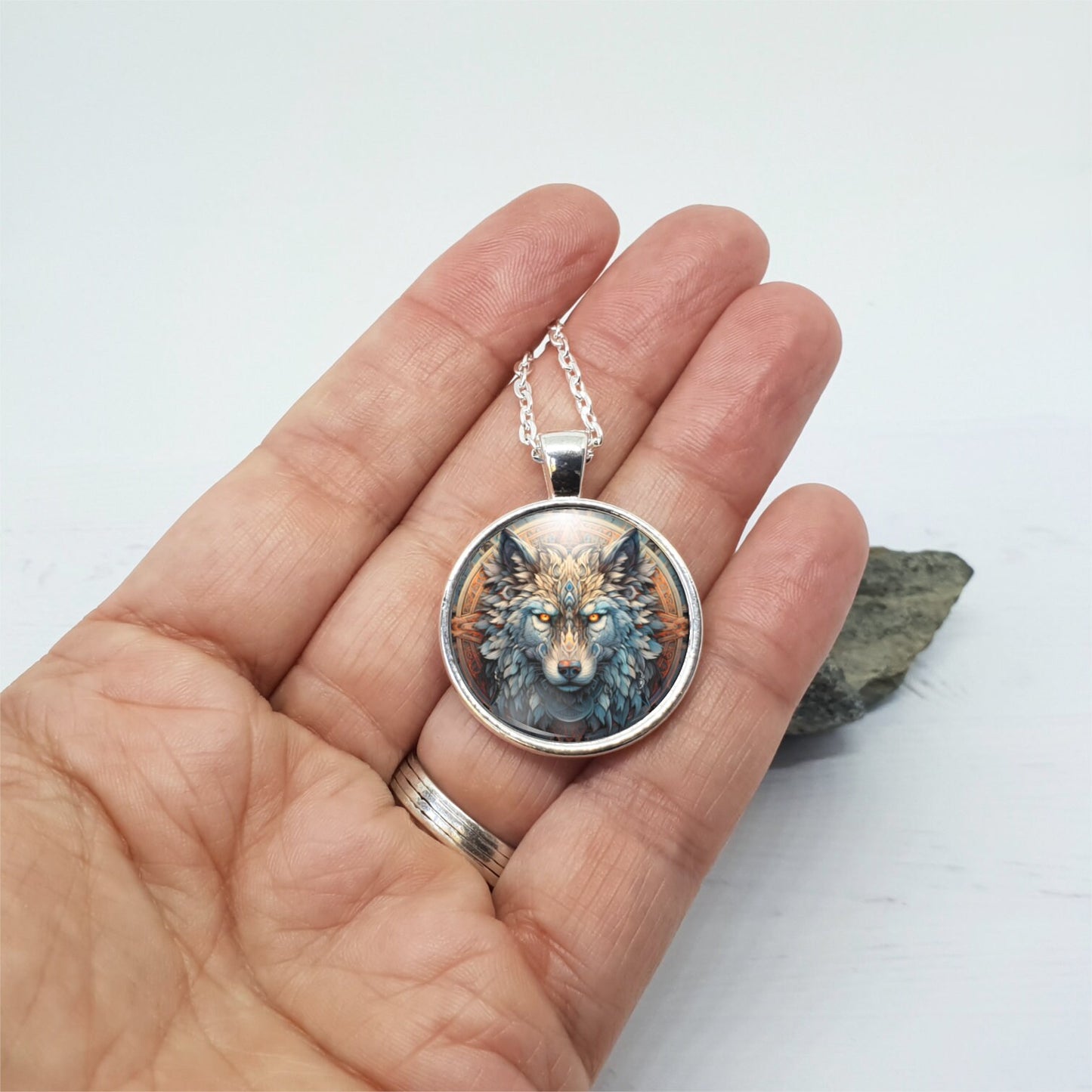 Wolf Necklace, Fierce Fantasy Wolf Pendant, Gift For Wolf Lover