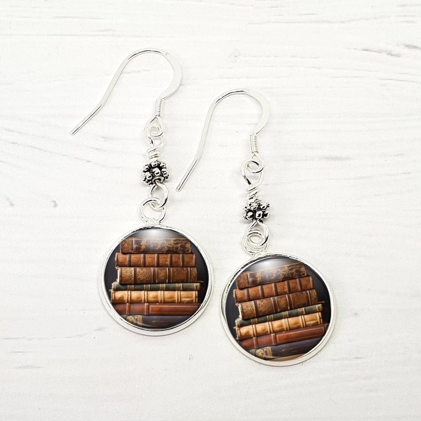 Book Earrings - Sterling Silver Dangles