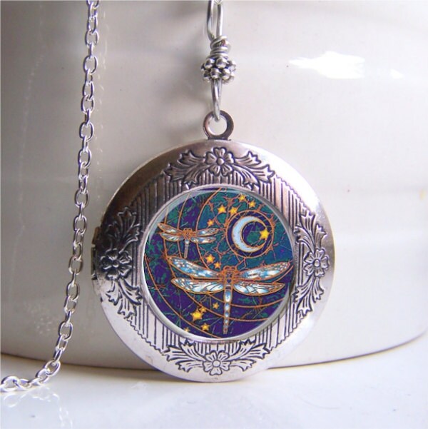 Sacred Dragonfly Locket Necklace