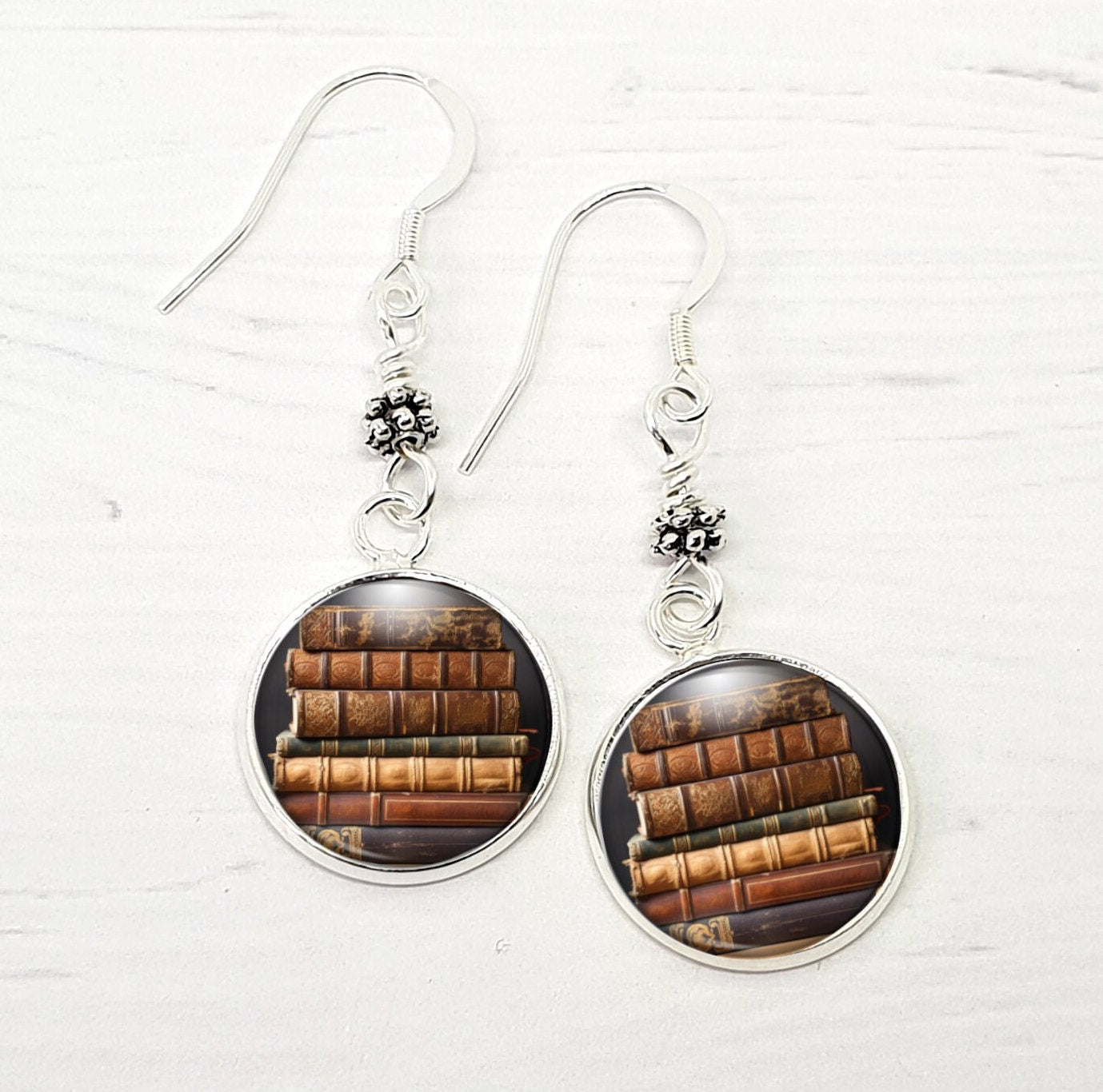 Book Earrings - Sterling Silver Dangles