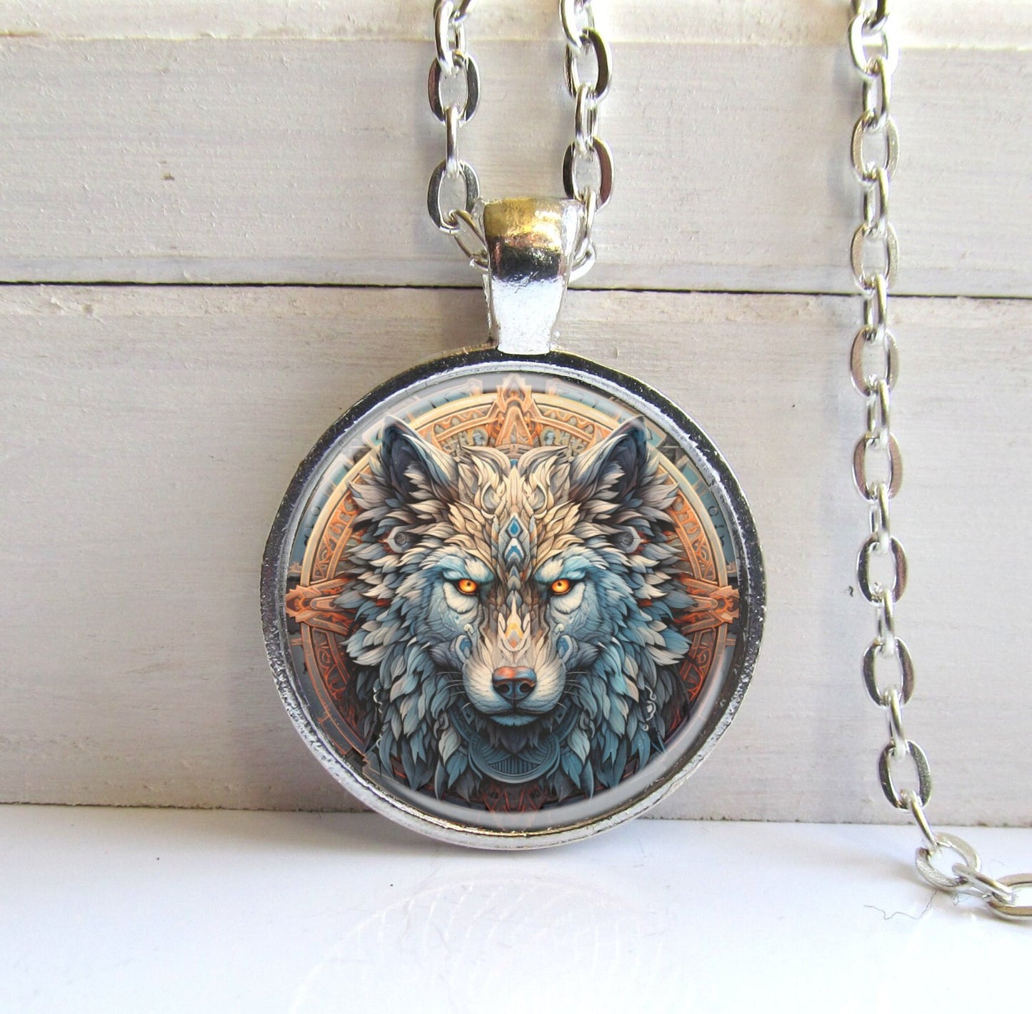 Wolf Necklace, Fierce Fantasy Wolf Pendant, Gift For Wolf Lover