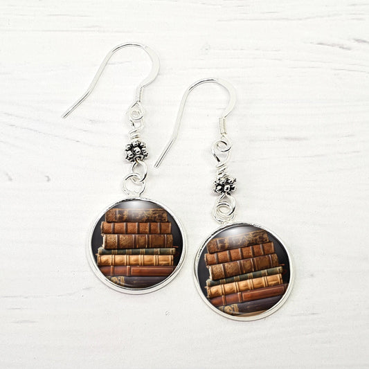 Book Earrings - Sterling Silver Dangles