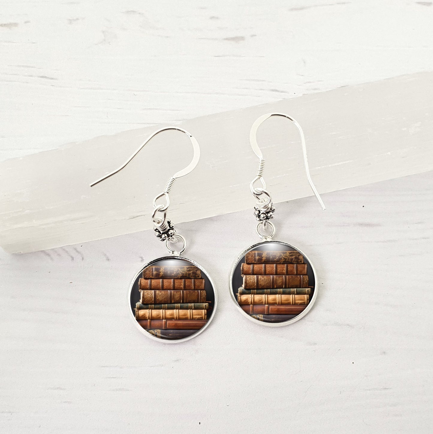 Book Earrings - Sterling Silver Dangles